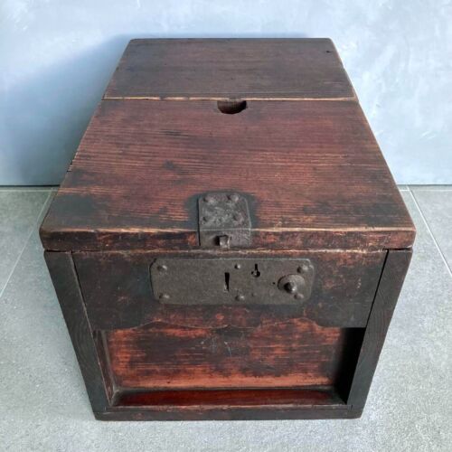 Japanese Antique Zenibako Wooden money Box Coin Box Chest Small Drawer fromJapan
