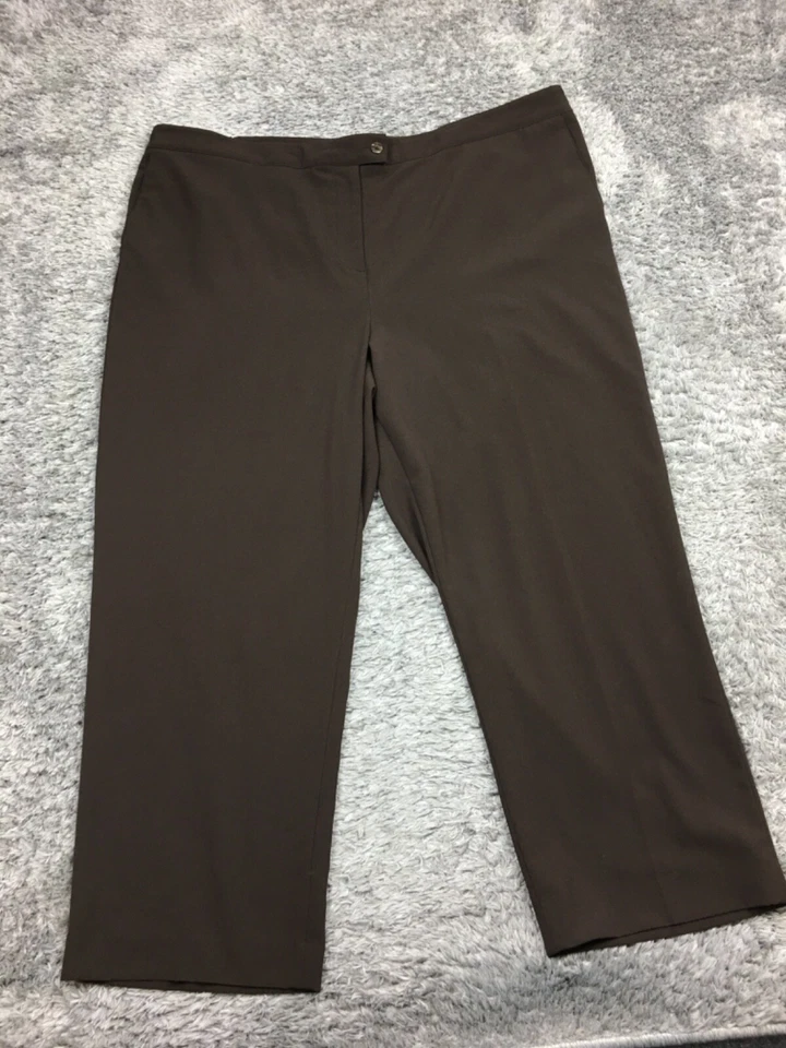 Maggie Barnes Straight Leg Dress Pants Woman Size 7 Petite Brown Stretch - Image 3 of 4