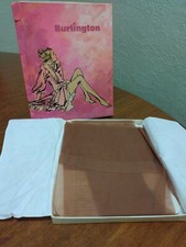 Vintage Burlington Thigh High Pantyhose Cantrece Size B Long Cocoa 9 1/2-10 373L