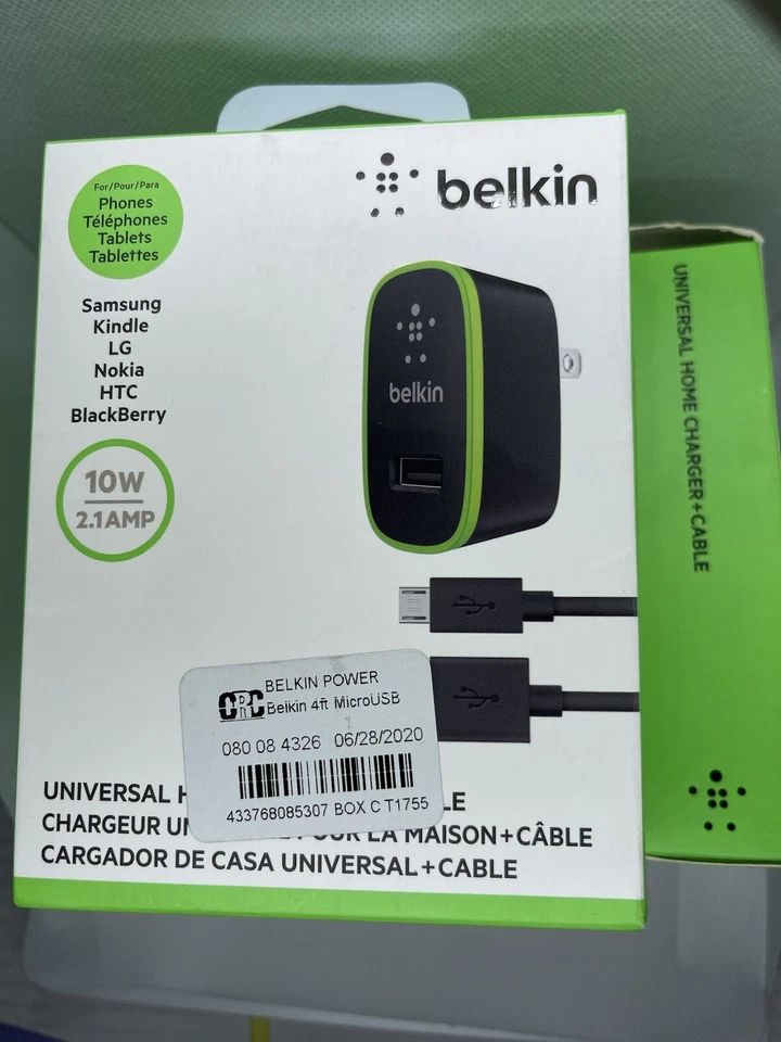 Cargador universal para el hogar Belkin Boost up con cable micro USB negro Foto 2 de 2