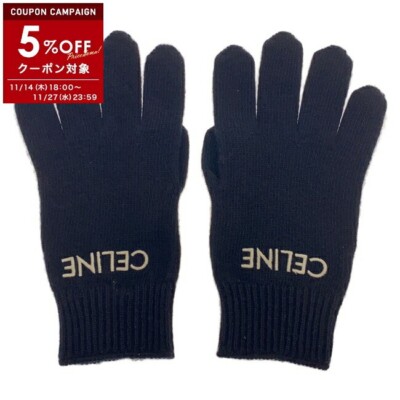 CELINE Glove gloves 2AC55588S38NOL wool Black NEW unisex logo size