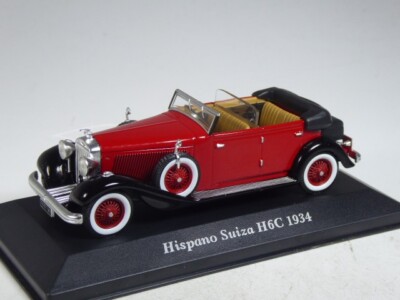 (SB-86) IXO Altaya Hispano Suiza H6C 1934 rot/schwarz in 1:43