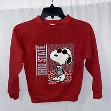 Vintage Ohio State Buckeyes Snoopy Peanuts Sweatshirt Youth Kids S 6-8 Made USA