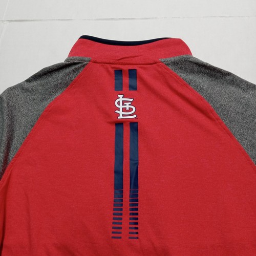 Fanatics St Louis Cardinals Red Gray Quarter Zip Pullover Men's M Lightweight - Picture 9 of 9