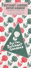 1973 Butchart Gardens Victoria BC Daily Entertainment Schedule Brochure