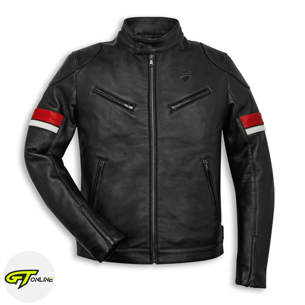 Ducati Mens Urban New item Stripe Leather Jacket Bike Genuine 98770018 Motorcycle Chicago Mall