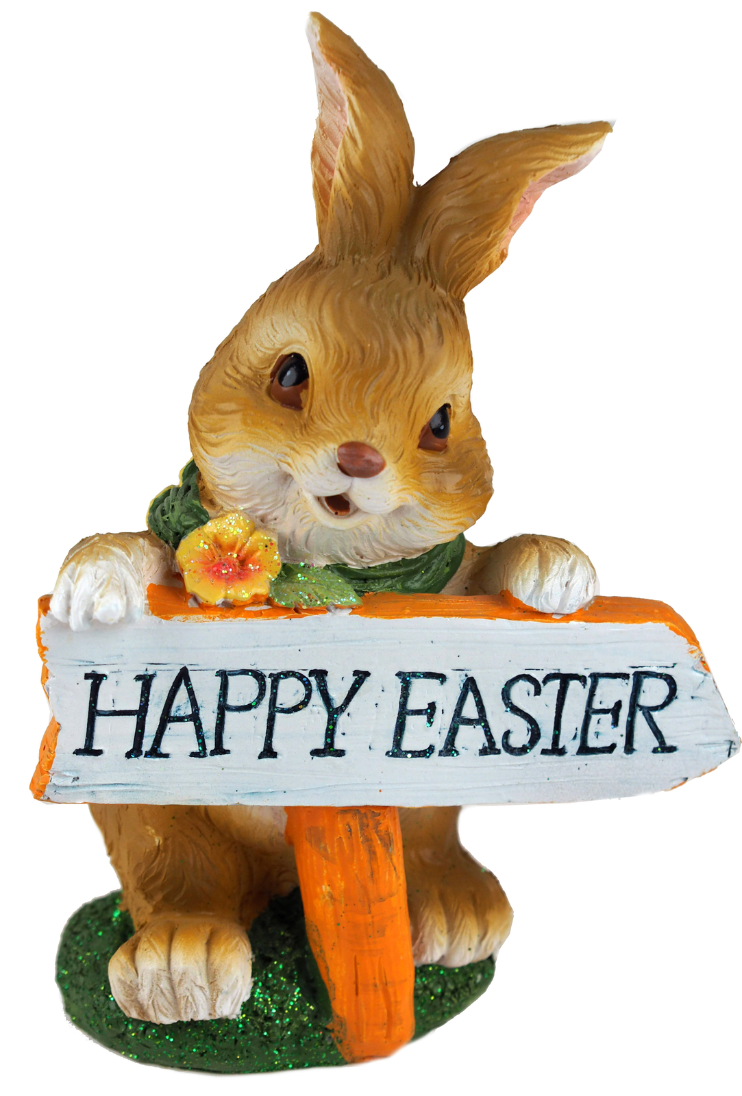 Bunny Rabbit Happy Easter Resin 18cm Kitsch Ornament Figurine