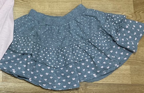 Girl's Gap & H&M Outfit Size 8 - Dusty Pink Top W/Gray Heart Skirt EUC - Picture 5 of 7