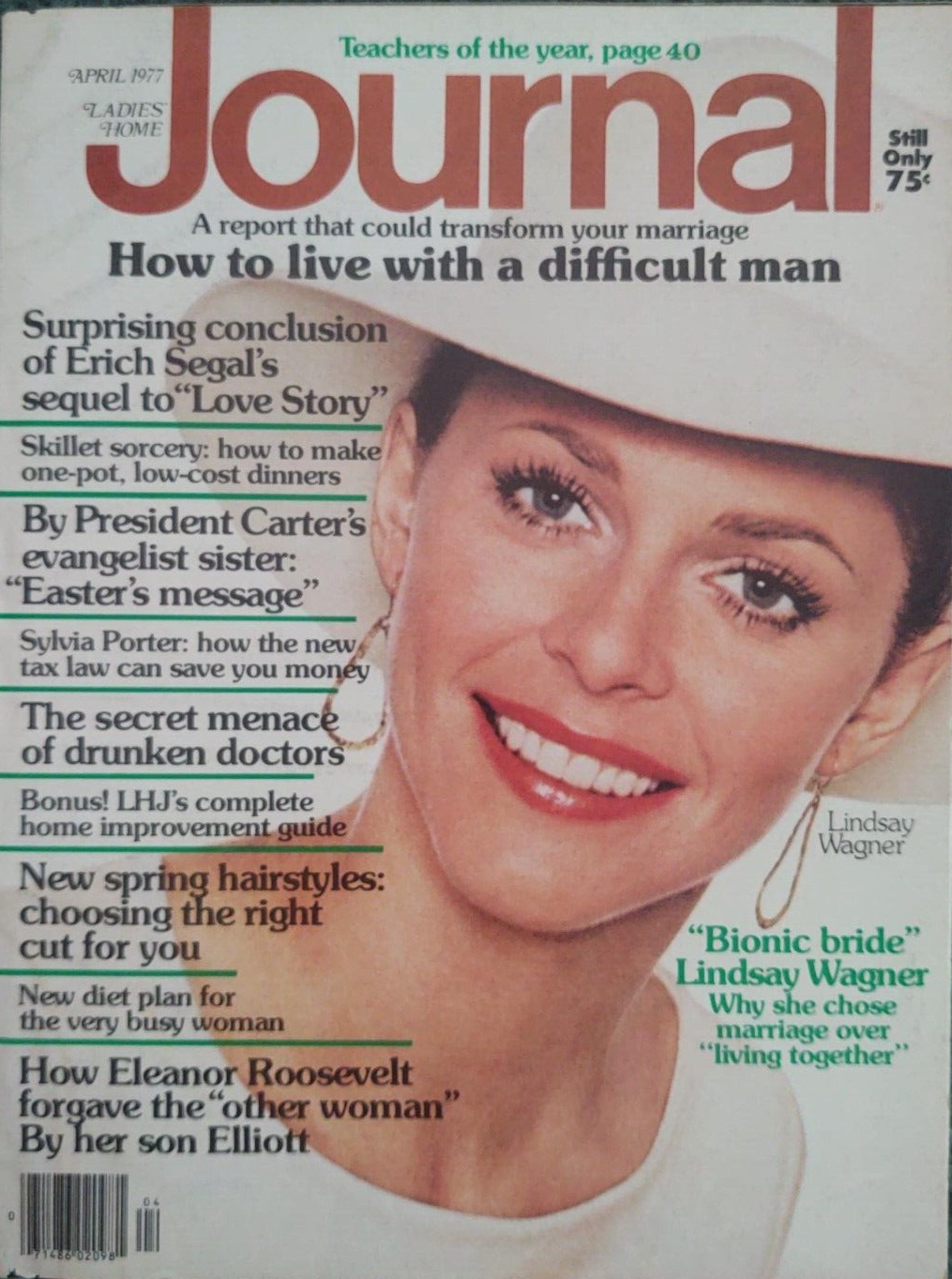 Ladies Home Journal April 1977 Lindsay Wagner Bionic Woman Cover