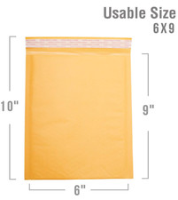 500 0 6x10 Kraft Bubble Mailers Self Seal Padded Shipping Envelopes 6"x10"