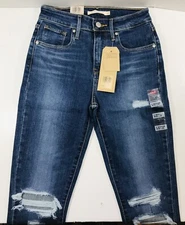 Levis 721 High Rise Skinny Stretch 25 New With Tag Blue Jeans Womens