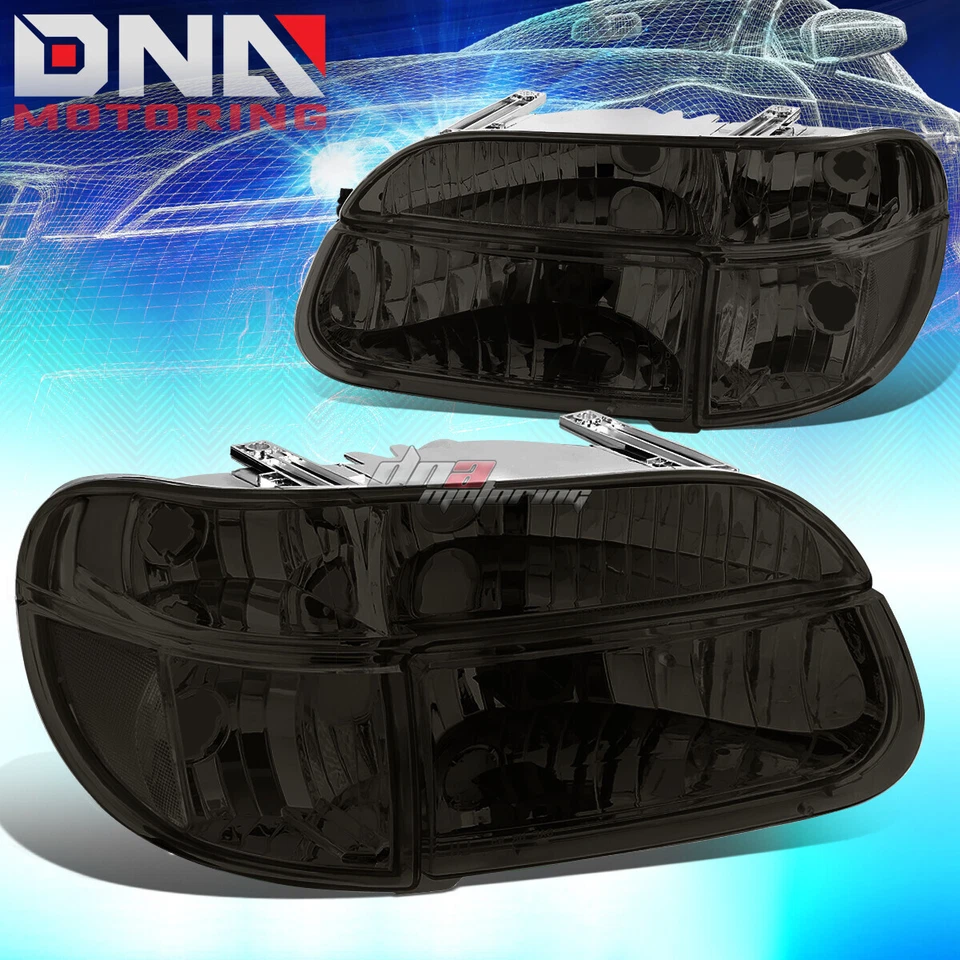 PARA 1995-2001 EXPLORER/MONTAINEER FAROS LÁMPARAS CON KIT LED ESTILO DELGADO AHUMADO Foto 2 de 4