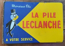 Antica Placca Smaltata Double Lato La Pile Leclanché 38x54cm Eas