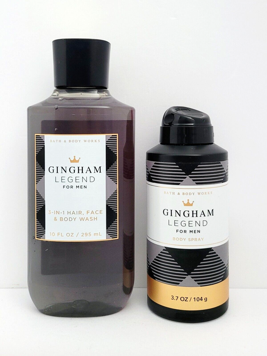 Bath & Body Works Gingham Legend Men's Body Spray & 3 in 1 Body