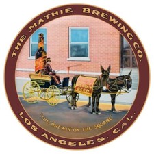 Mathie's Red Ribbon Beer of Los Angeles, CA NEW Sign 28" Dia. Round USA STEEL