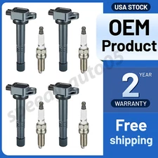 4 Ignition Coils Pack UF602 and Spark Plug For 2008-2012 Honda Accord 2.4L L4
