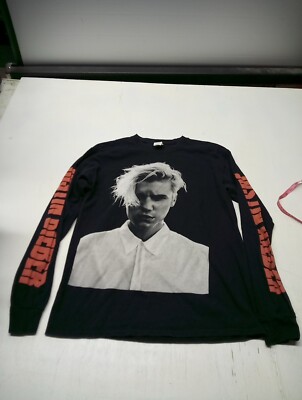 Justin Bieber Long-Sleeve Shirt M Black Purpose Tour Merch Graphic