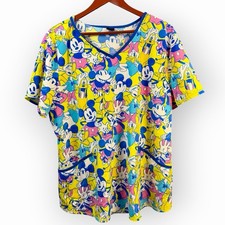 Disney Mickey Mouse Friends - The Sensational Six Women's Scrub Top - Size XL