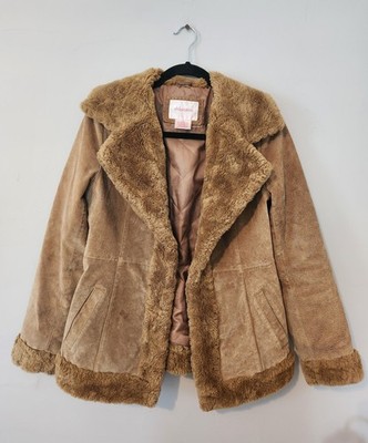 VTG Xhilaration Y2K Penny Lane Brown Leather Coat Women's Sz Small