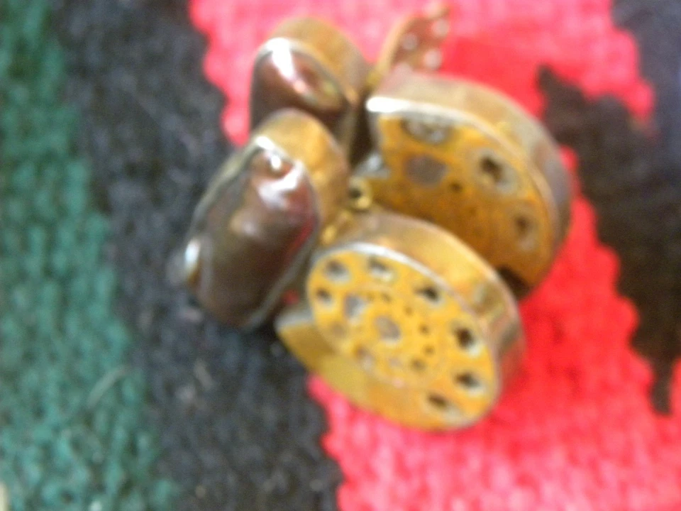 Pendientes CLIP ON AMY KAHN RUSSEL l plata esterlina perlas amonita 1-1/8" Foto 4 de 4