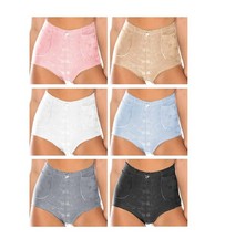 Women's Stretch Shaping Floral Smooth Dual Pockets Hi-Waist Briefs Pack of 12