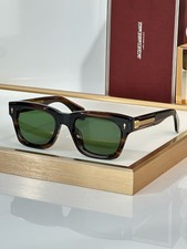JACQUES MARIE MAGE DEALAN Tortoise Black Square Green Lens Sunglasses 49-22