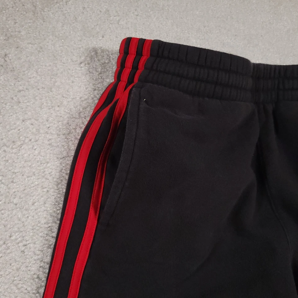 Pantalones Adidas Juveniles Grandes 14/16 Negro Rojo Tres Rayas Pista Atlético Jogger Foto 4 de 4