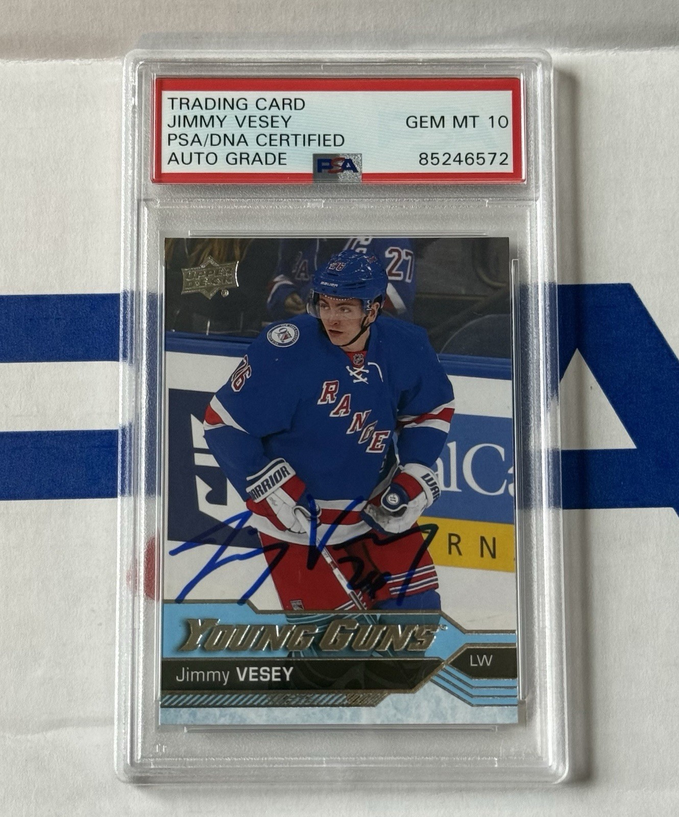 Jimmy Vesey Autograph Signed 2016 Young Guns Rookie Card - PSA 10 Auto Grade 3