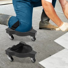 2 Pcs Rolling Knee Pads Sliding Knee Pads with Adjustable Straps Workshop Tiling