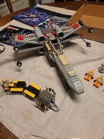 Lego Star Wars X Wing Fighter 7140 With Box And Manual And Landspeeder 7110.