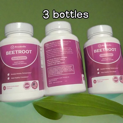 3 Pack of Rosabella Organic Beetroot Capsules for Blood Flow & Heart Health
