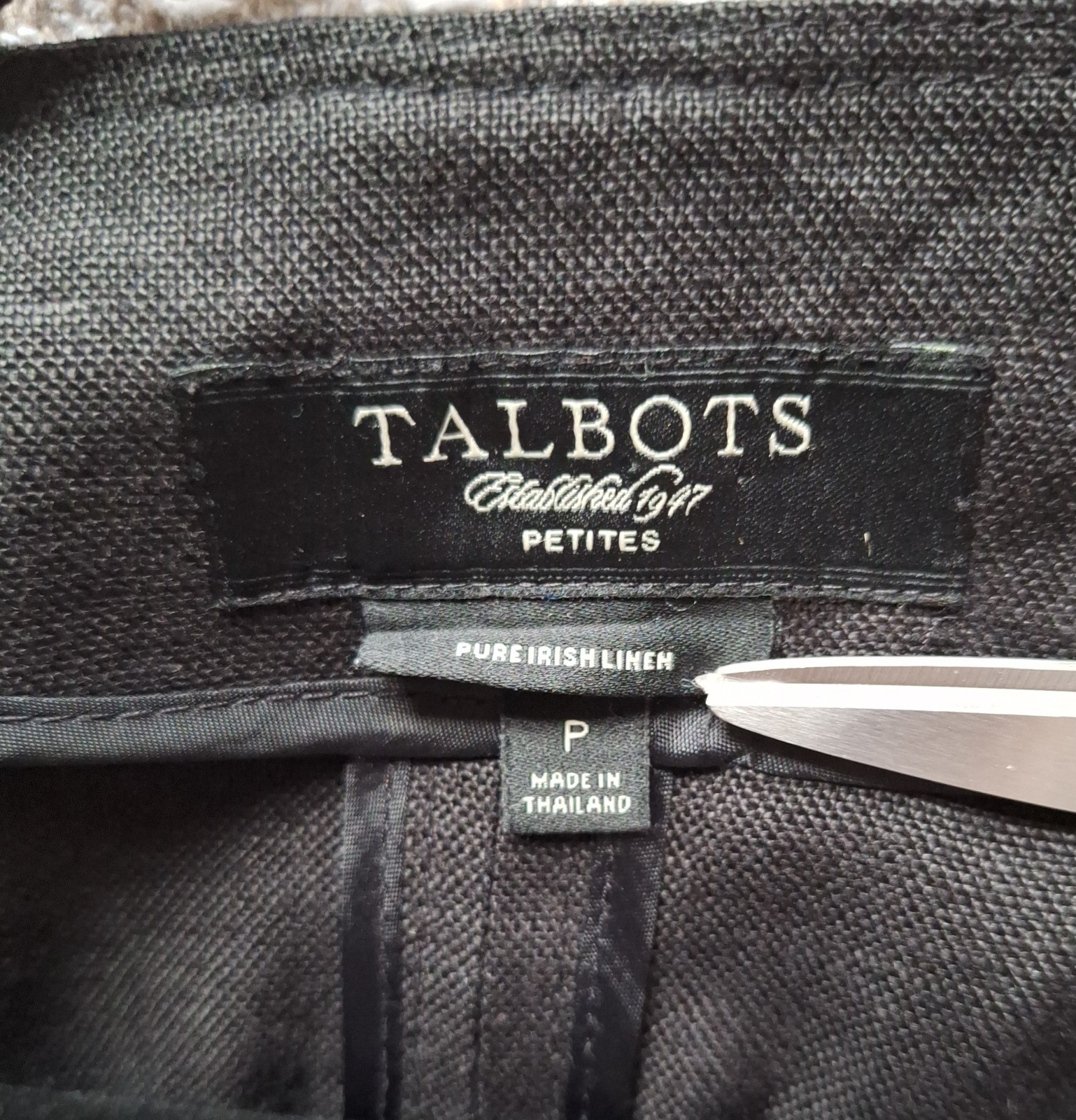 Talbots Jacket Size Petites Solid Black Irish Lin… - image 3