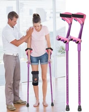 Crutches for Adults Have Elastic Crutches Padding for The Elbow+Hand Padding,...
