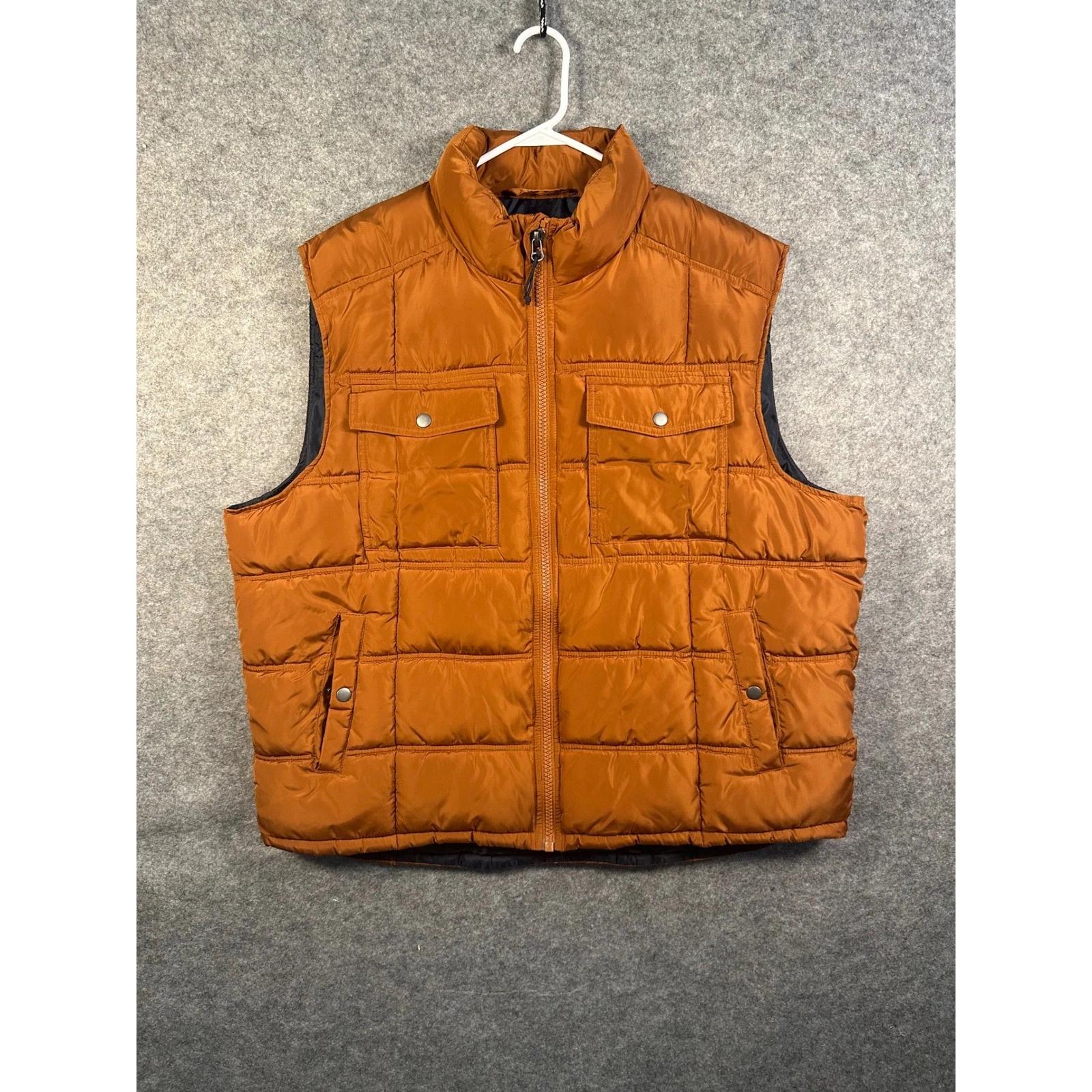 Goodfellow & Co Mens XXL Burnt Orange Quilted Puffer Vest Full Zip 281051029