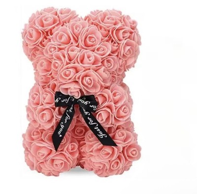 Pink Artificial Rose Bear Foam Arrangement Centerpiece for Valentine's Day
