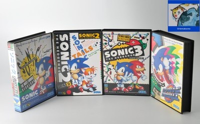 Sega Mega Drive MD Genesis Sonic The Hedgehog 1 2 3 Spinball set Japanese ver