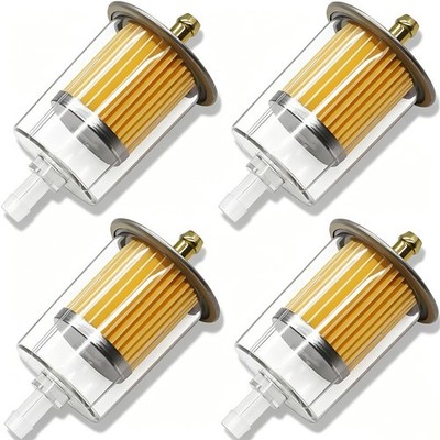 Taiss 4PCS Universal Inline Gas Fuel Filter with Magnet, Fits 3/8'' & 5/16'' Fu...