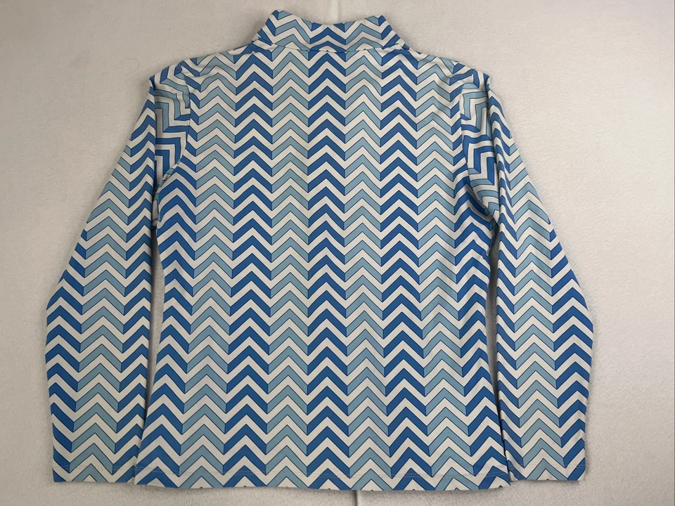 (2) J. McLaughlin Bedford 1/4 Zíper Pano Catalina Estampa Geométrica Feminino Grande - Imagem 3 de 4