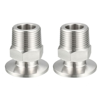 Pipe Fitting KF25 Male Threaded 3/4 PT to  Clamp OD 40mm Ferrule 2 Pcs