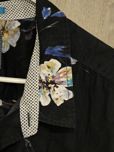 TOMMY BAHAMA Hawaiian Shirt Men's 3XL Black Multicolor Floral Cotton & Silk - Picture 7 of 10