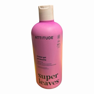 Super Leaves Attitude Shower Gel COCONUT & WILD BERRIES Vegan 16 fl oz