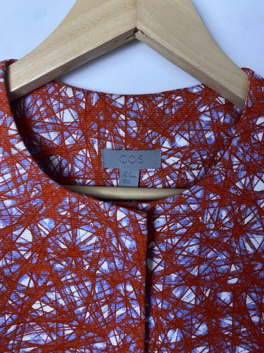 COS Women's Red Structured Short Sleeve Top with Zip - Size EU36 / S - VGC! - Picture 4 of 16