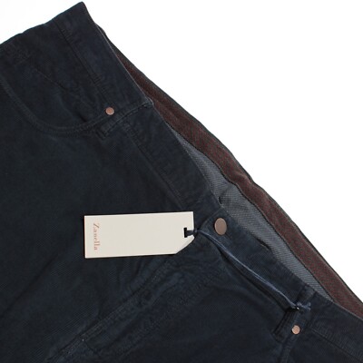 Zanella NWT 5 Pocket Jean Cut Pants Size 40 US Martin Solid Blue Cotton Blend