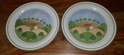 6 SANGO Country Cottage Dinner Plates Sangostone