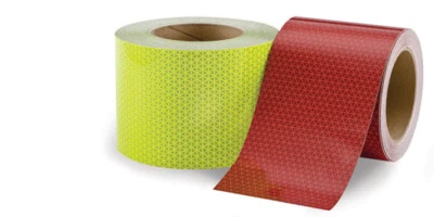 Fluorescent Lime or Red Reflective Tape Oralite Orafol V98 6" Reflexite Chevron