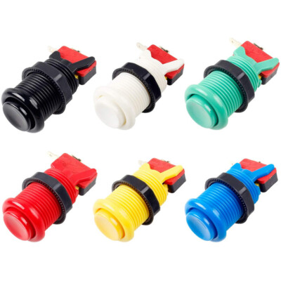 6 Arcade Game HAPP Style Push Button Microswitch For JAMMA MAME DIY Mix Color