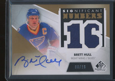 2012-13 SP Game Used Hockey Brett Hull #SN-BH Significant Numbers Patch Auto /16