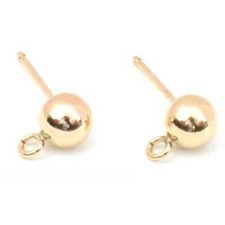 2 14K Gold Filled Ball Stud Earrings Piercing Jewelry 5mm