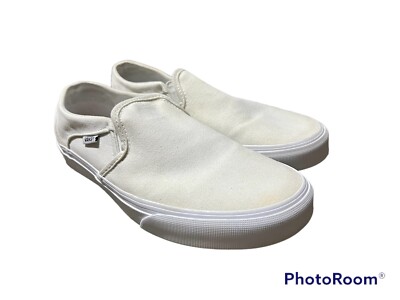 VANS Authentic Slip On Triple White Canvas Shoes Sneakers Size 9 Womens