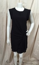 Per Me NEW Black Silk Blend Cap Sleeve Draped/Gathered Sheath Dress Sz. 38 NWOT!